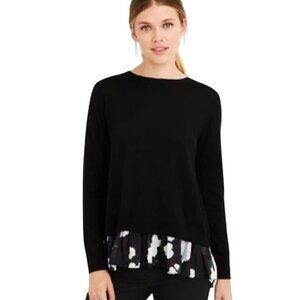 Club Monaco Vinchenda Mock Neck Sweater Merino Wool Split Back Size S